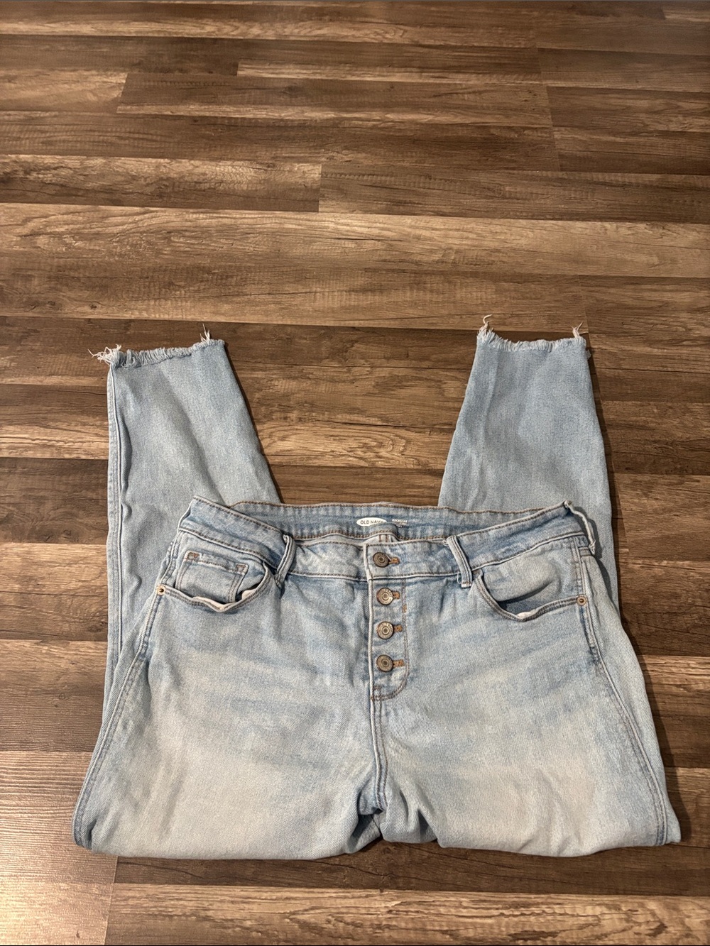 Old Navy Light Blue High-Rise Skinny Jeans with Button-Fly